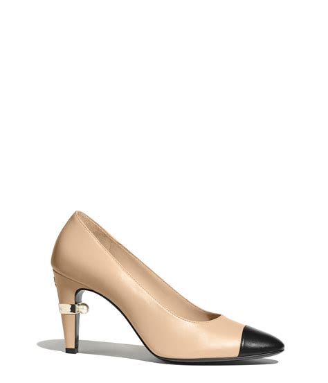 chanel canvas pumps|Chanel pumps beige and black.